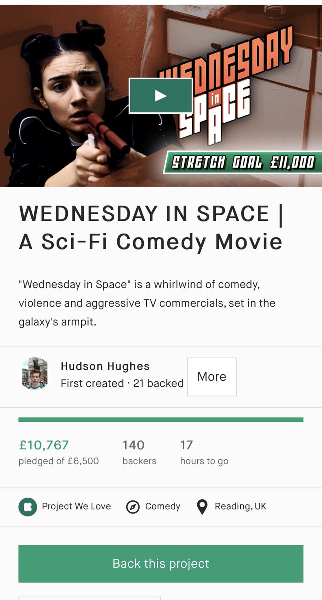 katebriggsprice's tweet image. £233....£233 away from our stretch goal we’re so close!! 👽 

@SpaceWednesday is an amazing project, it is the LAST DAY of our @kickstarter campaign 😱 

if you ever had any inclination to support independent film please consider backing us for our cinema run and full soundtrack!