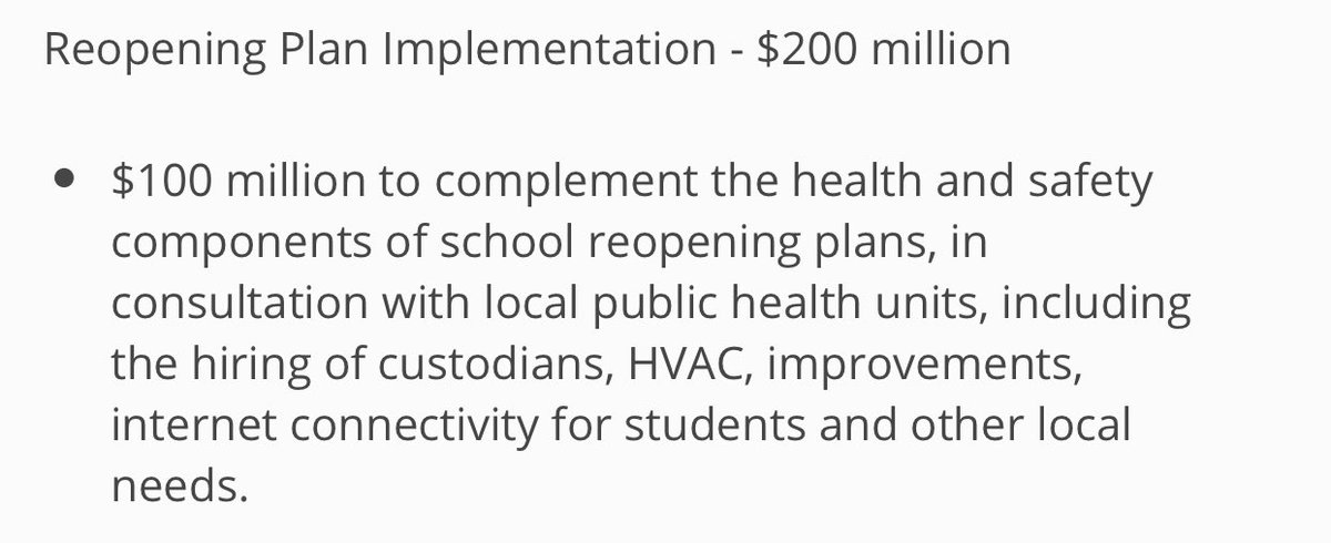 Aug 26 (was this just four days ago? “Trudeau announced $2B, how do we spend it WITHOUT reducing class sizes” announcement)Portion of $100 million for HVAC improvements