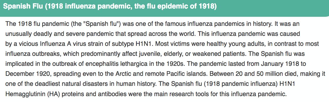 7) According to Sino Biological, the cause of the 1918 influenza pandemic was a “vicious Influenza A virus strain of subtype H1N1.” https://www.sinobiological.com/research/virus/1918-influenza-pandemic-spanish-flu