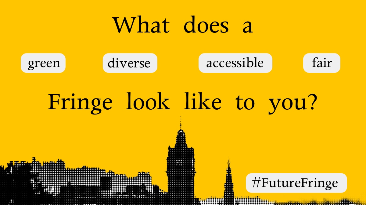 StagingChange's tweet photo. What would your perfect #EdFringe look like? Whether through a piece of art, a sketch, a song, a painting, or a tweet, get creative with your #FutureFringe. Find out how to get involved here: https://t.co/fBVo0nDBeP @GreenHouse_BI @SomewhereEDI @EdSust @EdinburghUni @edfringe https://t.co/6m9PWuhNnZ