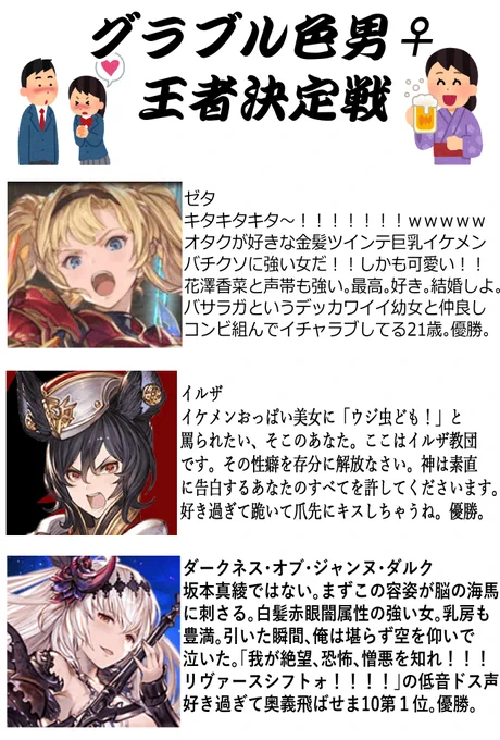 グラブル♀色男王者決定戦 開幕 