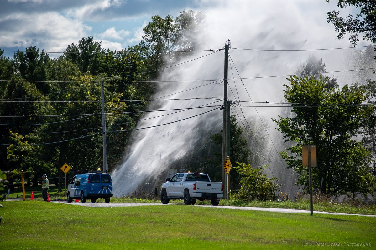 SkepticalNone's tweet photo. Watermain break! 😮 Woodbine at Westbrook road.  #YGK @MIHomeYGK #kingstonontario https://t.co/z3AV2Hc6oz