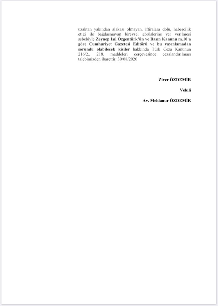 Batman’ımız ve hemşehrilerimiz hakkında maksadını aşan ifadeler kullanan sözde gazeteci ışıl özgentürk,cumhuriyet gazetesi editörü ve diğer sorumlular hakkında Ankara Cumhuriyet Başsavcılığına suç duyurusunda bulunduğumuzu ve süreci takip edeceğimizi Kamuoyunun bilgisine sunarım.