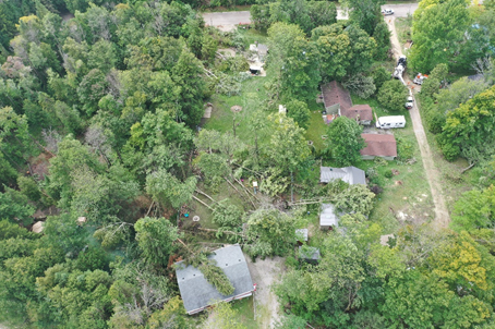 westernuNTP's tweet photo. The @westernuNTP team has confirmed an EF0 tornado in Point Clark, ON, from Friday at 10:15 PM. Max wind speed 130 km/h, path length 300 m, path width 80 m. The tornado came off Lake Huron sending trees falling in multiple directions, some on top of houses (see images). #onstorm https://t.co/xg1oY6usM1