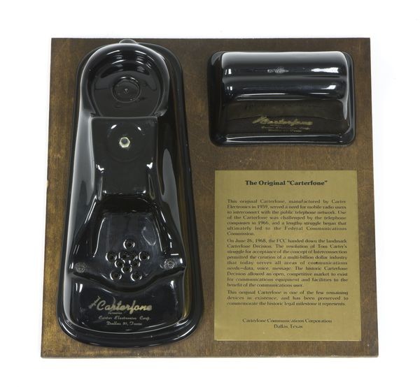 Or the Carterfone, a gadget that let you retransmit phone audio over short-range radio, so that ranch-hands could take calls when they were out on the range. https://en.wikipedia.org/wiki/Carterfone#Landmark_regulatory_decision10/