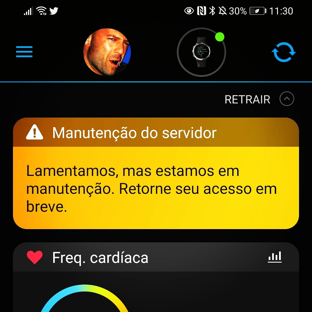 CorridaNoAr's tweet photo. Aqui tb tá fora #garminfail https://t.co/z1egMFLnc1