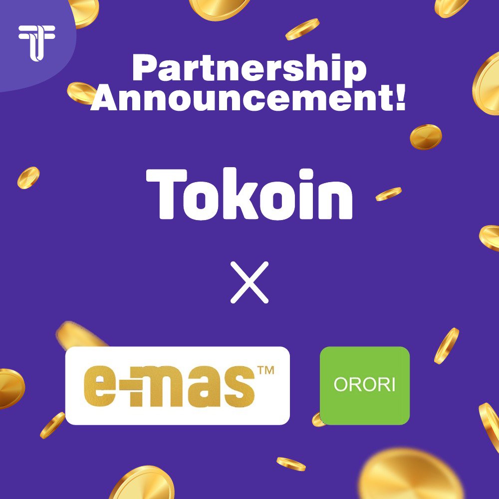 Kami sgt senang mengumumkan bhw Tokoin tlh bekerjasama dgn <a href="/ORORI/">ORORI</a> &amp; e-mas. Skrg Anda dpt membeli logam mulia &amp; akan dikirimkan ke tmpt tgl Anda dgn menggunakan apl My-T Wallet. Membeli logam mulia sgt mudah skrg!

Baca disini untuk lebih detail: bit.ly/TokoinXe-masOR…