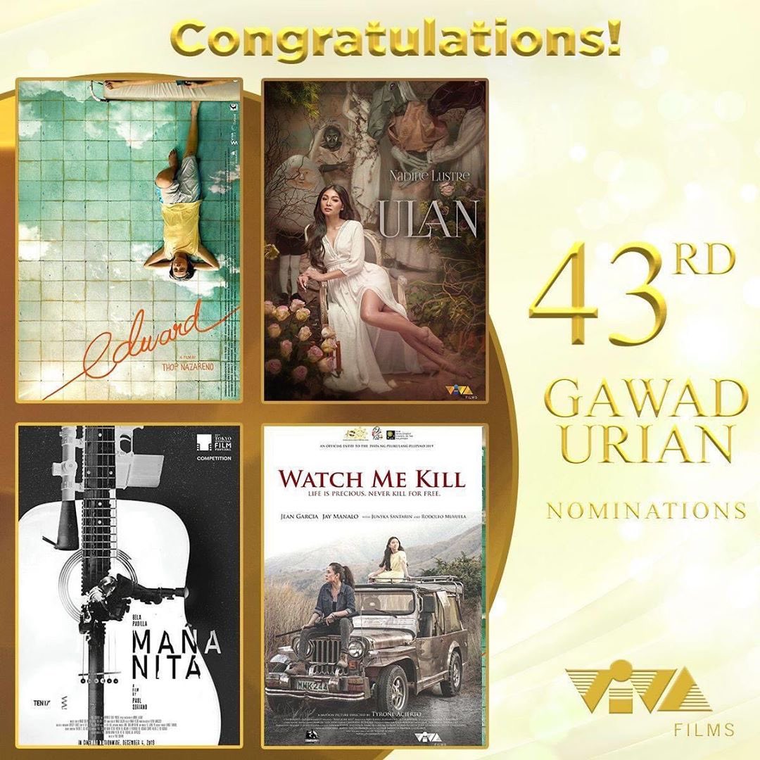 x01_mer's tweet photo. Congratulations to Team Edward, #UlanMovie, Mañanita & #WatchMeKill for bagging several nominations at d 43rd Gawad Urian Awards!#NadineLustre 📷viva_ent https://t.co/8bTqgEHw5M