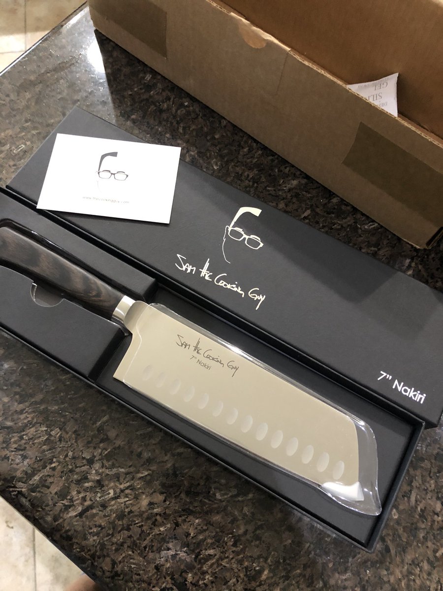 DonAMims's tweet photo. So excited to finally receive my Nakiri knife from Sam @thecookingguy !  Also, really looking forward to lunch next weekend at @notnottacos in #SanDiego ! https://t.co/hZRvXC0q1z