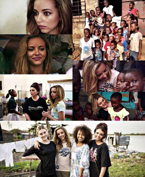 little mix went to liberia as part of the charity comic relief, an organization which supports extremely poor people in Africa. they released the single “word up” and all profits of the single went to poor and sick families in there.