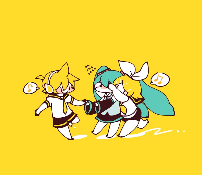 リンレンに連行されていくミクちゃん 