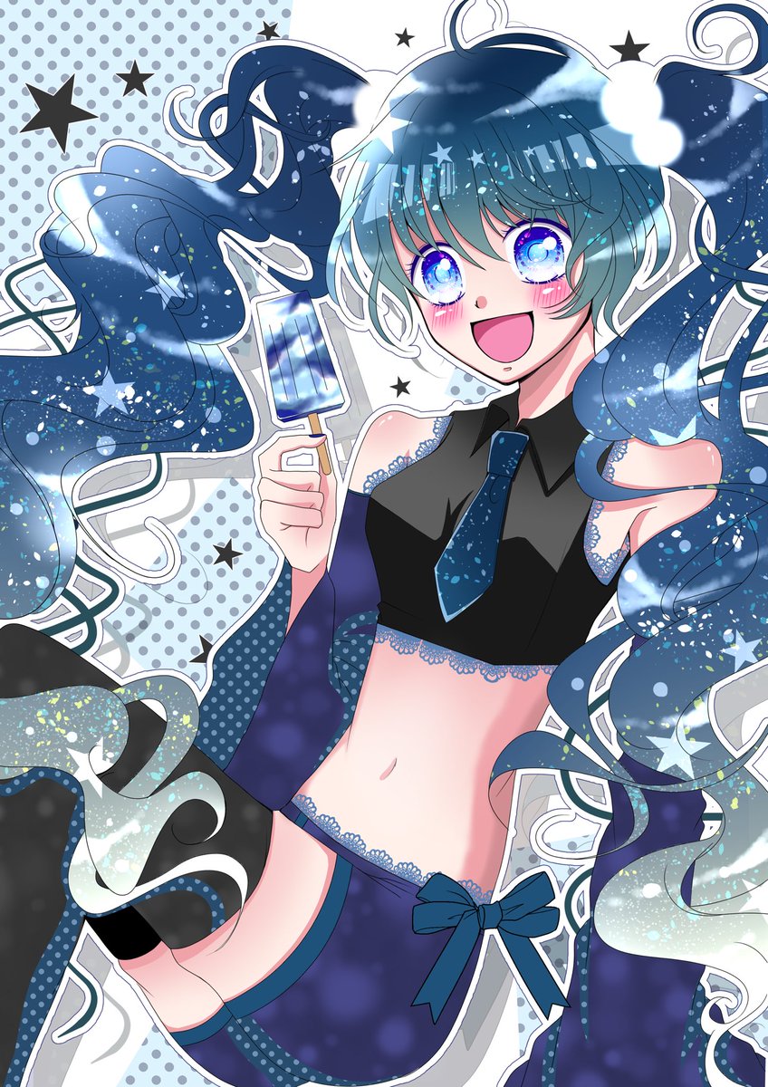 星空すばる イラストレーターデザイナー 初音ミクちゃん お誕生日おめでとう かっこよく夜空をイメージして描いてみました ずっと大好き 初音ミク生誕祭 初音ミク 初音ミクのイラストだけで興味を持ってくれる方へ届け 初音