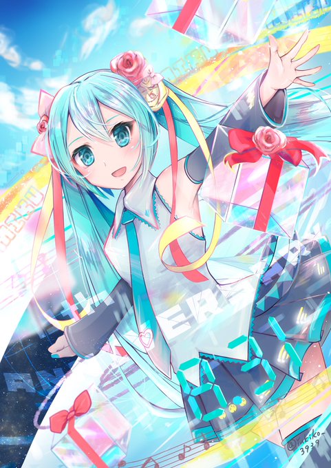 初音ミク「🎉💕HATSUNE MIKU 13th Anniversary 💕🎉 」|栗山のイラスト