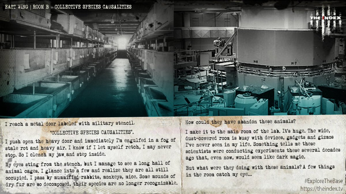 theindexproject's tweet photo. #ExploreTheBase
Man, you guys just HAD to pick the B room right away! Alright, you asked for it!
Be sure to follow @theindexproject so you don't miss the next choice in this adventure...
#cyoa #urbanexploration #creepy #spooky #theindexproject #ARG #AlternateRealityGame https://t.co/H2PlVbp4h2