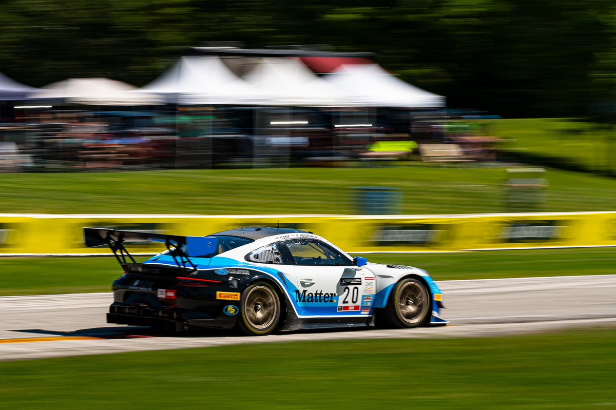 WrightRac1ng's tweet image. Yesterday’s overall podium was nice. Let’s do it again! Tune in to YouTube.com/gtworld at 1:15PM CT to watch @maxrootracing and the 20 #Porsche start from P4 overall at @roadamerica!