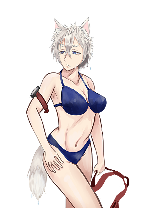 うちの子水着供養 ばーしーのイラスト