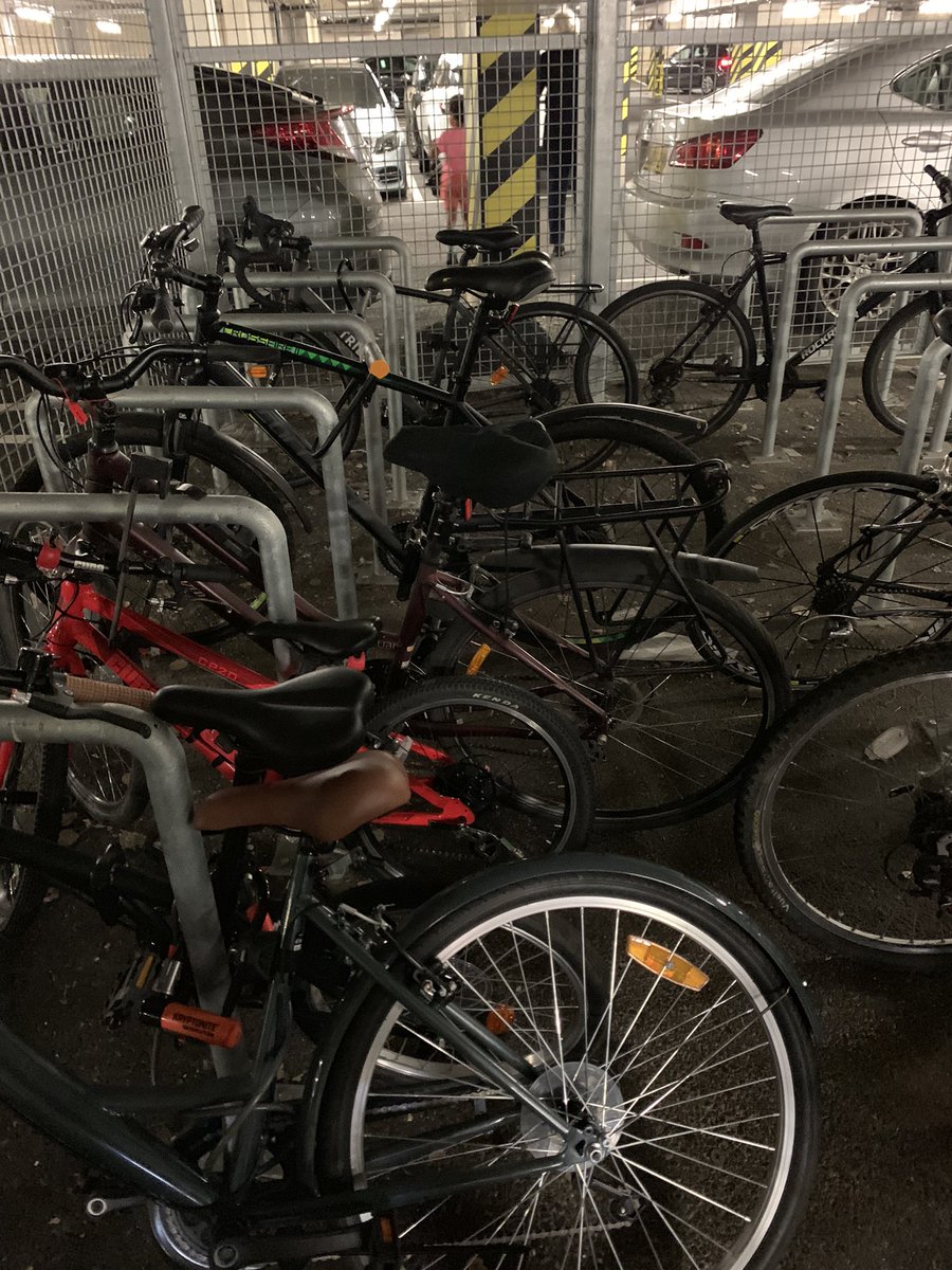 CaseyLeighMusic's tweet photo. Came to visit my parents by bike today and I must say that whoever designed their #cycle storage must really hate #cyclists - I mean, how do you even attempt to get the bikes out at the back of the cage?#WorstDesignEver https://t.co/weqH35CZ7V