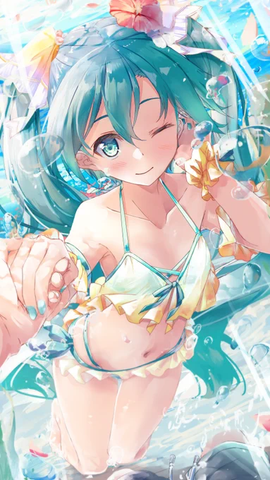 ミクさんと水中でイチャイチャしたい
誕生日おめでとう! #初音ミク #初音ミク誕生祭2020 