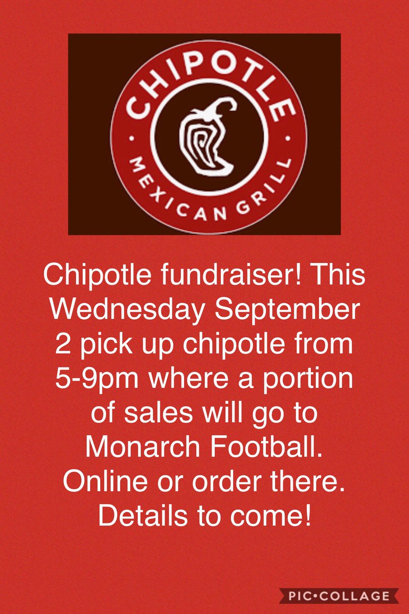 Save the date! Take a break from cooking this week and support Monarch Football! 🏈❤️