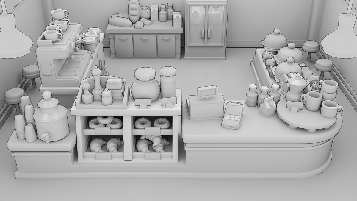 carlos_ccfh's tweet image. I think I&apos;ll open a coffee shop/bakery when I retire :D #Blender3d #b3d #gameart #3dart