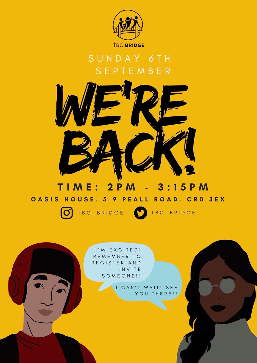 TBC_Bridge's tweet photo. 📢📣🔊🔉🔈We are super excited to announce that our usual Sunday Bridge service is back!!
•

Service resumes on Sunday the 6th of September. https://t.co/6N38dgJJIu