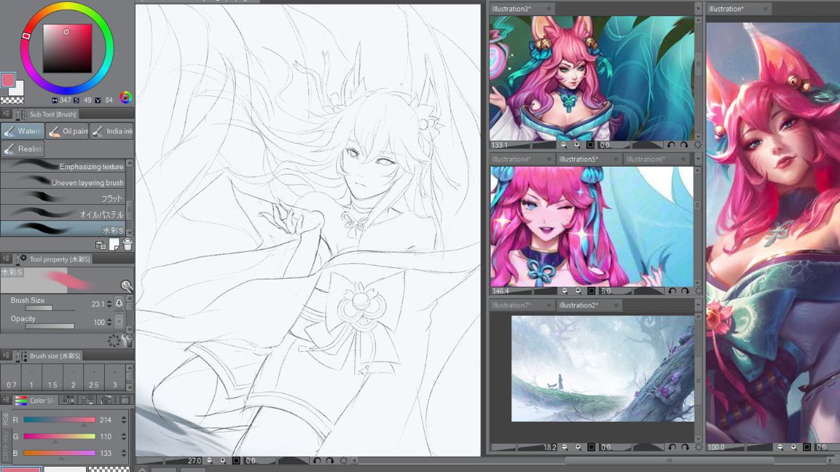 tei_syokumoku's tweet photo. #wip #diginite day 03: #spiritblossom #ahri #lol https://t.co/4iNPFr07iW