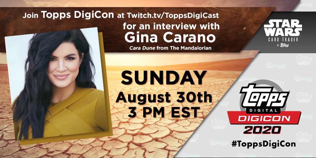 Kurcide's tweet photo. Join @gammaraygabbie and I later today for our chat with @ginacarano on https://t.co/LTq8R0fDIH where we will be talking about how scary the dentist is, my failed MMA career, and I guess we could chat a little about The Mandalorian as well 😜
#ToppsDigiCon https://t.co/87fADD6hgF