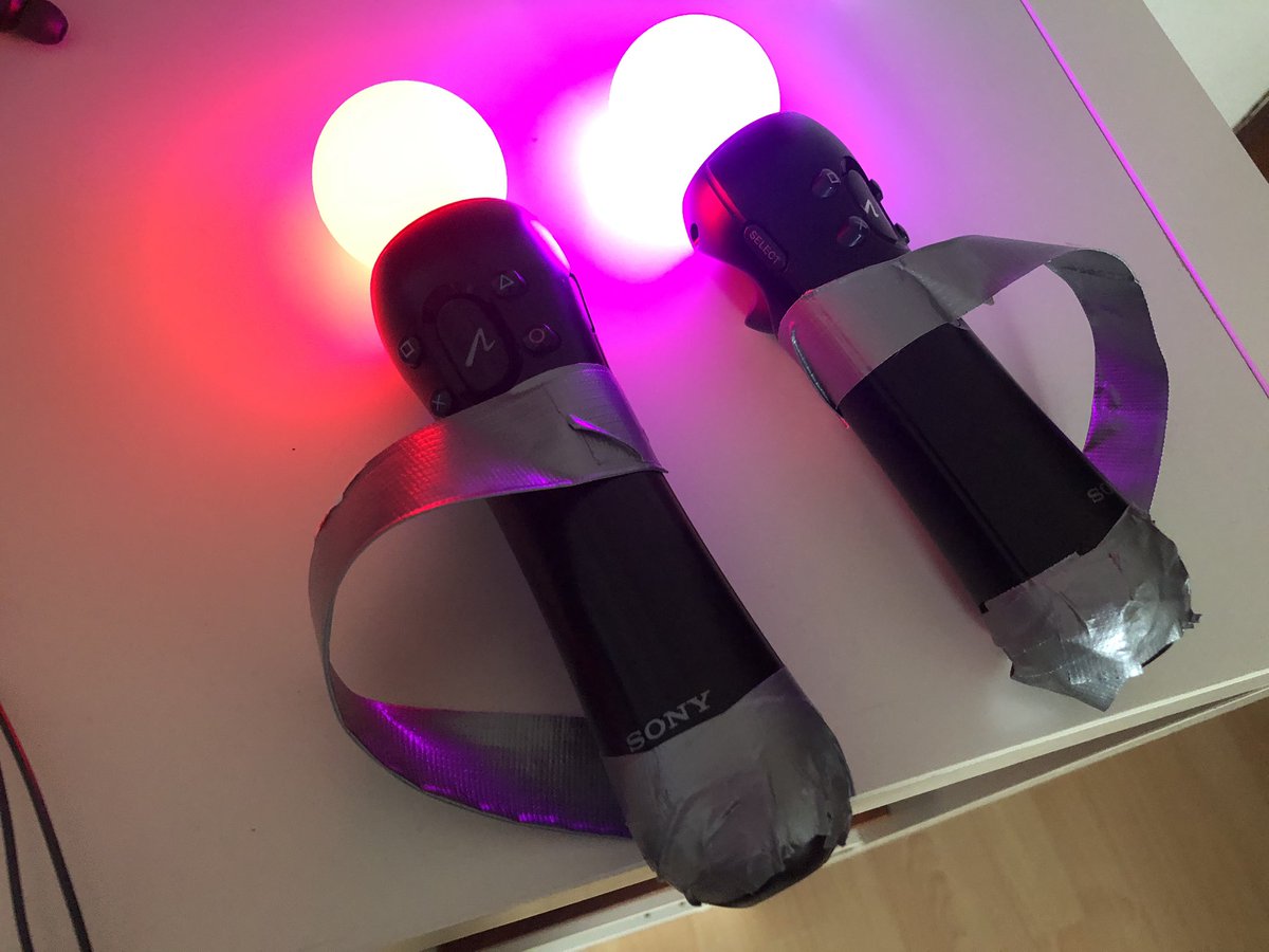 lichtographen's tweet photo. Getting ready for Vader Immortal Episode 2 @parolegames #theforce #movecontroller #starwars @PlayStation I hope the new PSVR will have some better straps 🤪 https://t.co/U1UAAzJ7I7