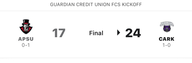 Last night marked official begging of 2020 College Football season! Central Arkansas defeating Austin Peay 24-17. #CFB