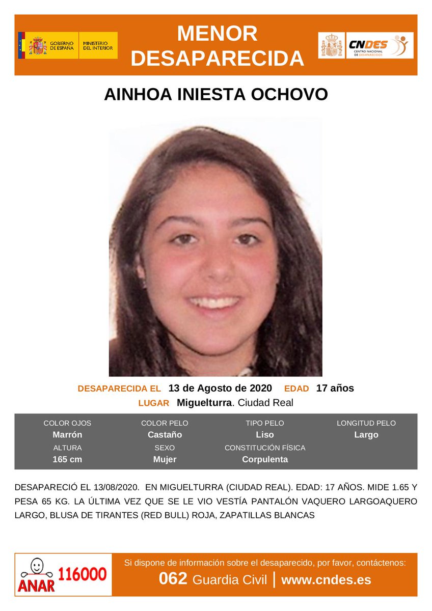 guardiacivil's tweet image. ⚠️#MuyUrgente🆘️
Esta es Ainhoa, una #menor que ha #desaparecido en Miguelturra  #CiudadReal 
 Si la ves llama
☎062
☎112
#Colabora, tu RT es importante