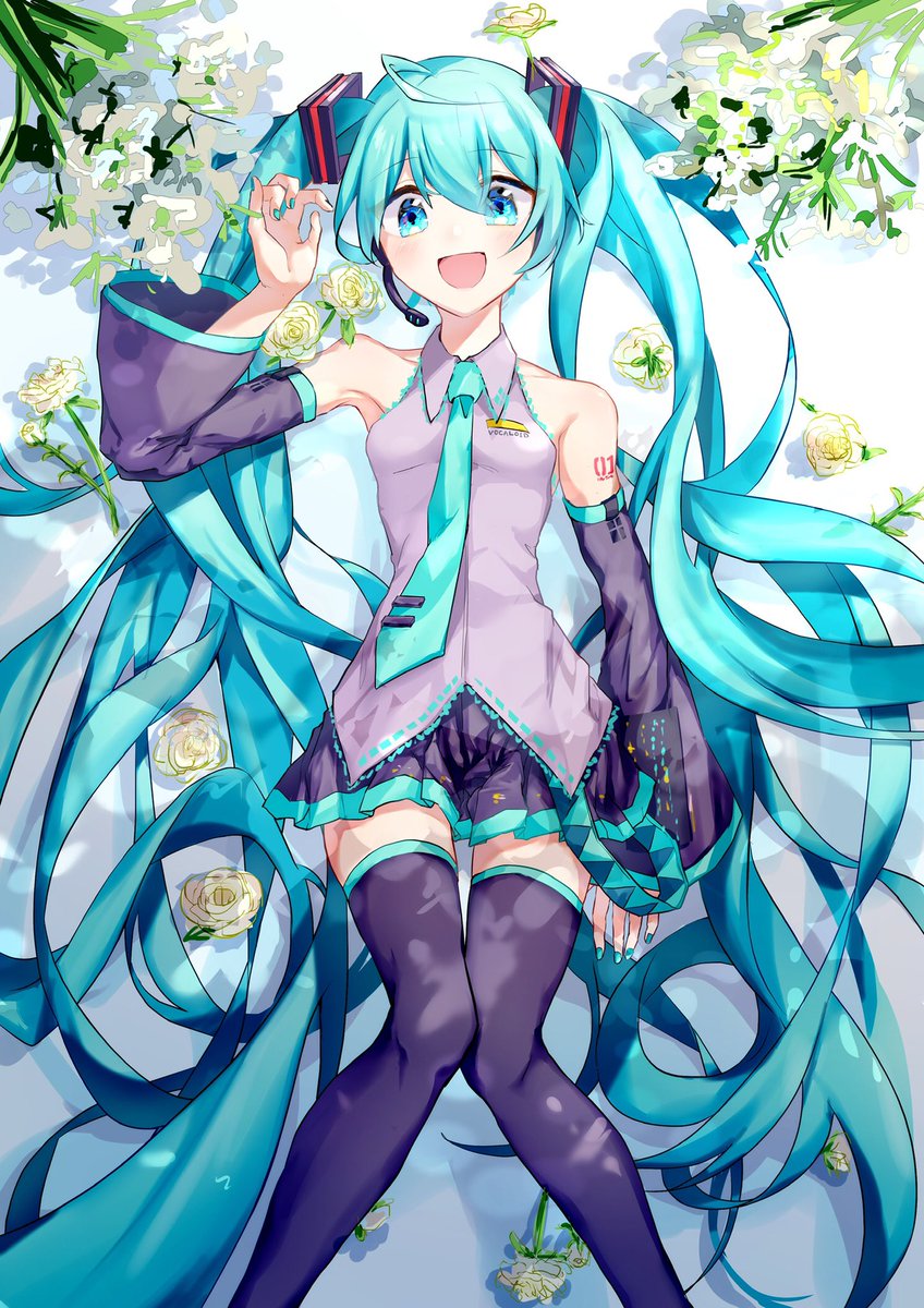 初音ミク「再掲…!おめでとう?
 #初音ミク生誕祭2020 
#初音ミク誕生祭2020 」|餅海もち/RiceCakeのイラスト