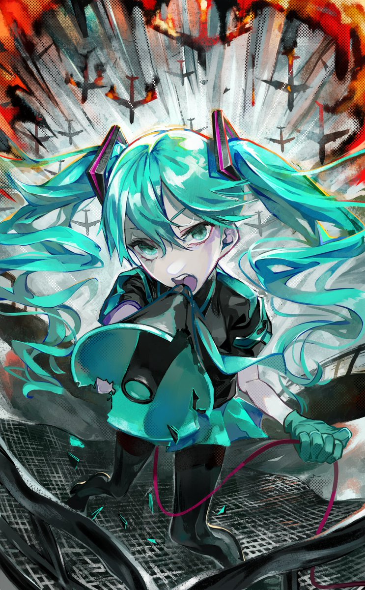 初音ミク「お誕生日おめでと～
飛行機が蛇足な感じもしたので無しVer.も
#初音ミク誕生祭」|トロ３のイラスト