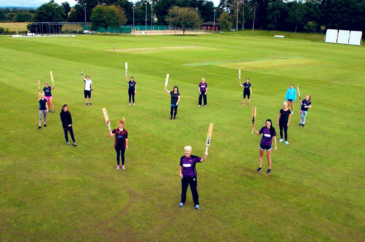 sue_strachan's tweet photo. Great morning of girls and women”s hard ball cricket 🏏 at Nunholm today with @DumfriesCricket & @CricketGalloway tips given and taken, boundaries hit, good running 🏃♀️ 🏃♀️wickets taken 💥 💥 lots of laughs 😂 and chat all together enjoying some #cricketinthesun thanks to Hugh 🙏🏻 https://t.co/QwP8raNdpe