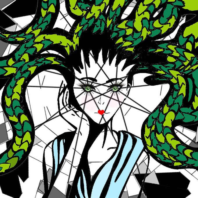 A look worth dying for  #medusa #girl #greeneyes #snakes #color #lines #illustration #digitalart #twitterart<a href="/tag/medusa"class="tags">#medusa</a><a href="/tag/girl"class="tags">#girl</a><a href="/tag/greeneyes"class="tags">#greeneyes</a><a href="/tag/greek"class="tags"><span>#greek</span></a><a href="/tag/color"class="tags"><span>#color</span></a><a href="/tag/versace"class="tags"><span>#versace</span></a><a href="/tag/lines"class="tags"><span>#lines</span></a><a href="/tag/redlips"class="tags"><span>#redlips</span></a><a href="/tag/snakes"class="tags"><span>#snakes</span></a>