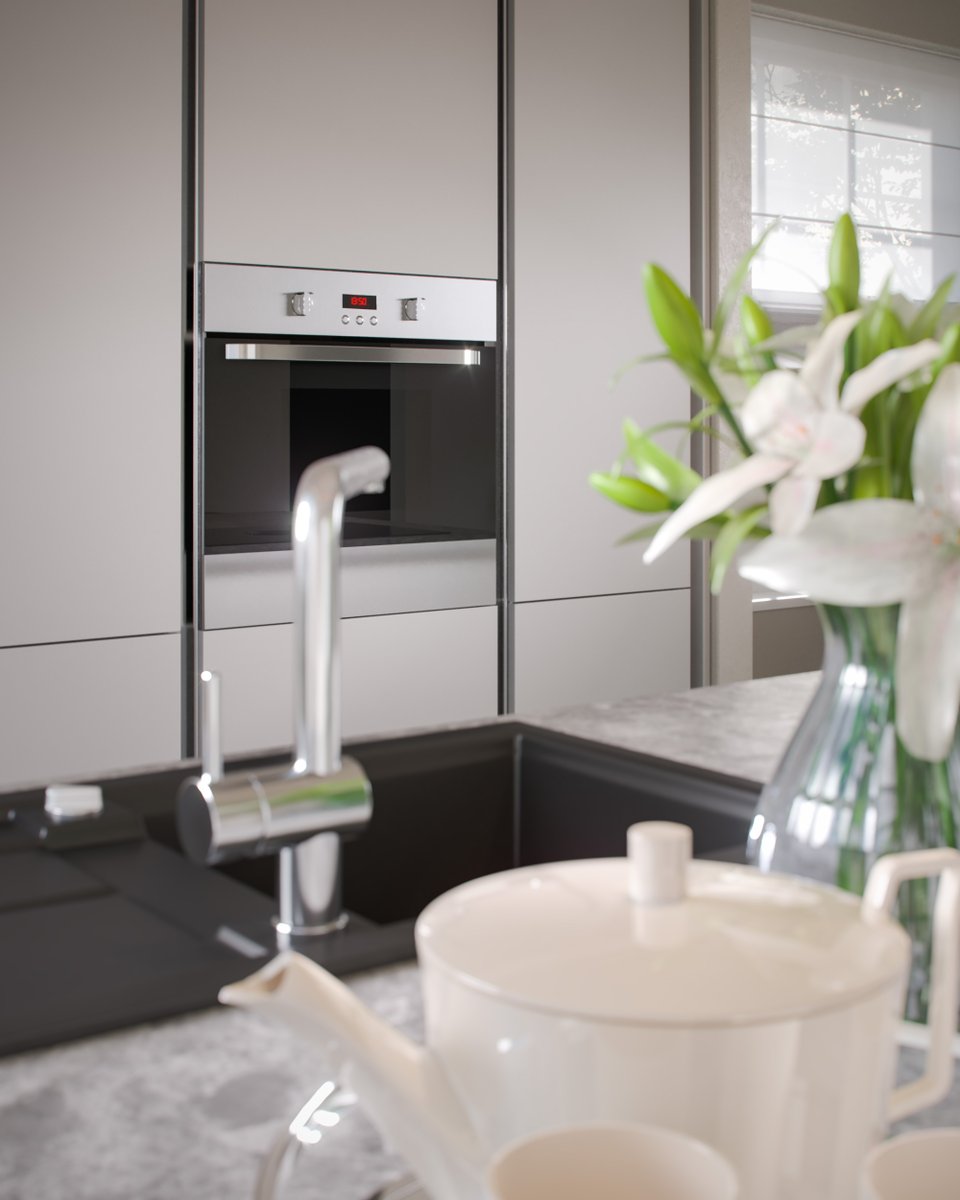 Love the detail in this #kitchen #CGI we have been working on. The minimalist design of the units brings a very modern appeal. We are now adding the final touches before completing another set of marketing images for a property development in #York #archviz #coronarender #render