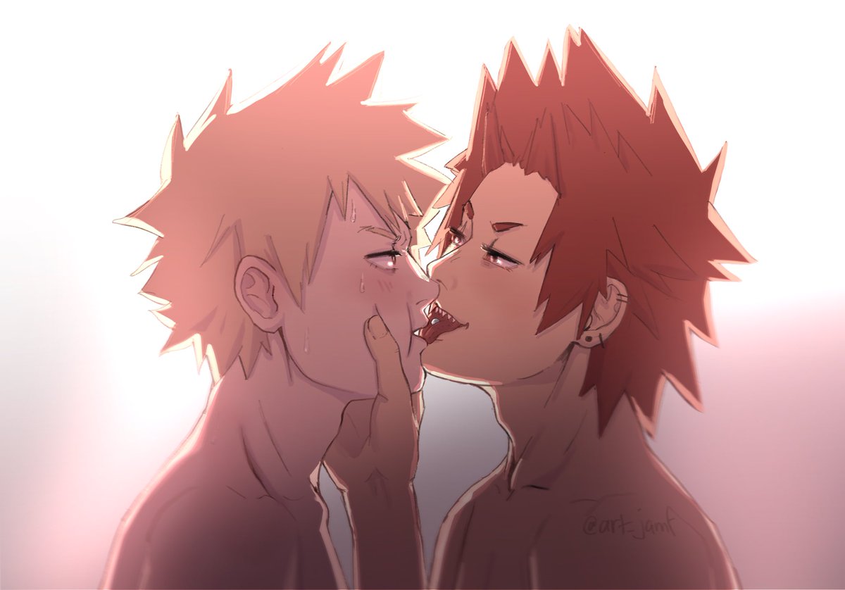 KR: I got a new piercing 🥰 BK: Where-! 😳---#kiribaku #bakushima #kiribaku...