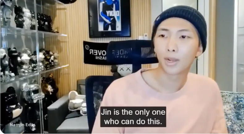 Whether its his appreciation's for Jin's ability to convey emotions like no other in Epiphany and Tonight or his ability to get standing ovation.