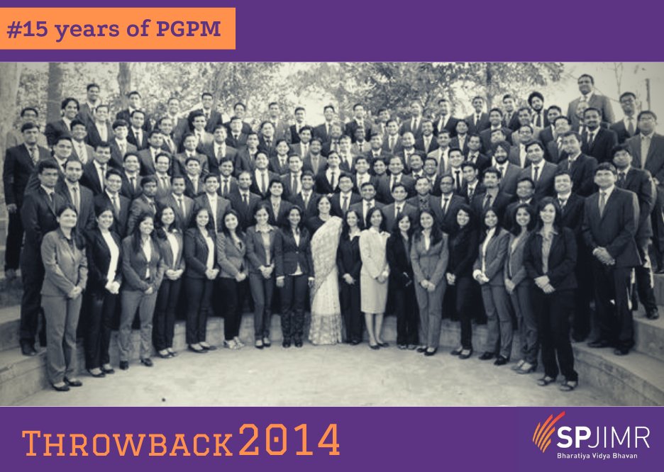 PGPM_SPJIMR's tweet photo. Throwback pictures of the co'2014 with former PGPM Chairperson, Dr Indu Niranjan. Calling all PGPM alumni to be a part of #15yearsofpgpm celebrations on 5th Sep 2020, from 6PM to 7PM.#pgpm2020 #IamSPJIMR
To register- https://t.co/OvelJXG3ir
Last date to register: Sept 2, 2020. https://t.co/iveKQtYK93