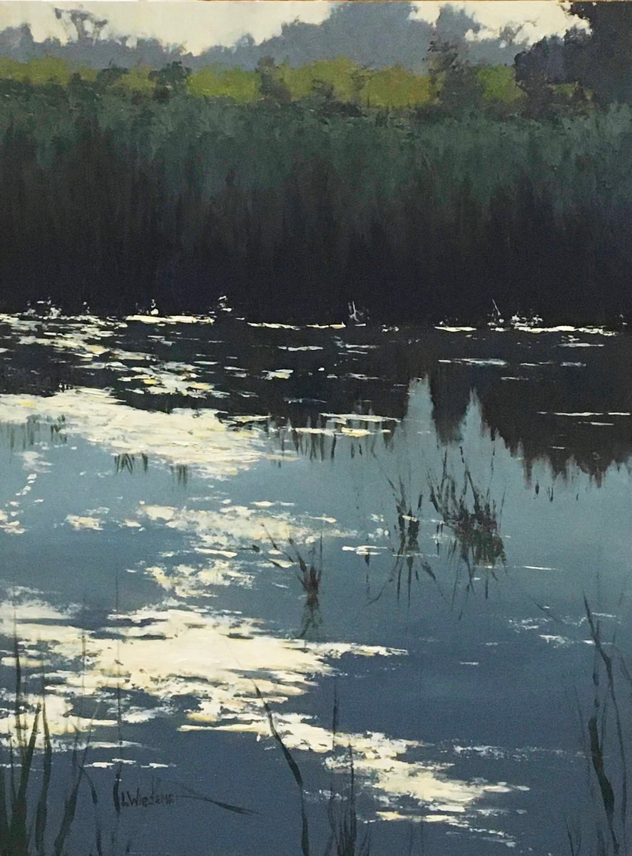 RoamingArtist's tweet photo. "Marsh Sparkles" 12x16 #oilpainting #artwork #landscape #water #sunlight #lakewoodruffrefuge #boldbrush #deland #lwiedemer.com https://t.co/oLG5MLLtoU