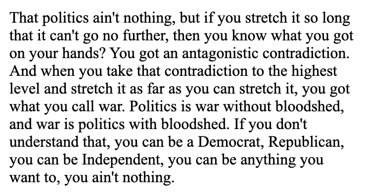 "We want people who want to run on the People's Party, because the people are gonna run it whether they like it or not...They run it in China, they're gonna run it right here." —Fred Hampton, born on this day in 1948 https://www.historyisaweapon.com/defcon1/fhamptonspeech.html