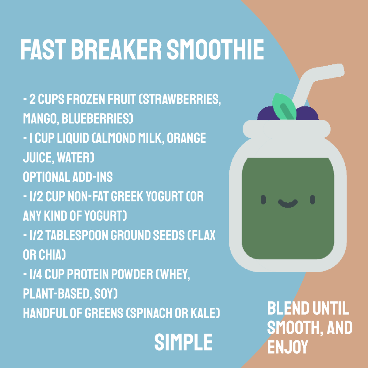 FastingSimple's tweet image. Save this, enjoy later. Nothing feels better than a refreshing smoothie. 

#eatwell #intermittentfasting