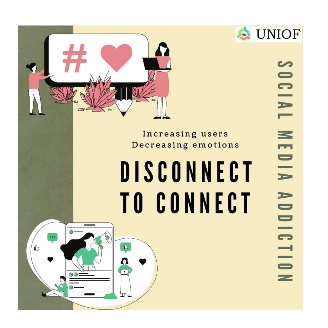 Uniof_org's tweet photo. Although it may not manifest in the person, social media addictionfalls under the same umbrella as nicotine and alcohol addiction.
Any overuseof digital media may leadto psychological and behavioral dependence on it.Take a break from the internet and have a real connection #uniof https://t.co/HhJv306p2y