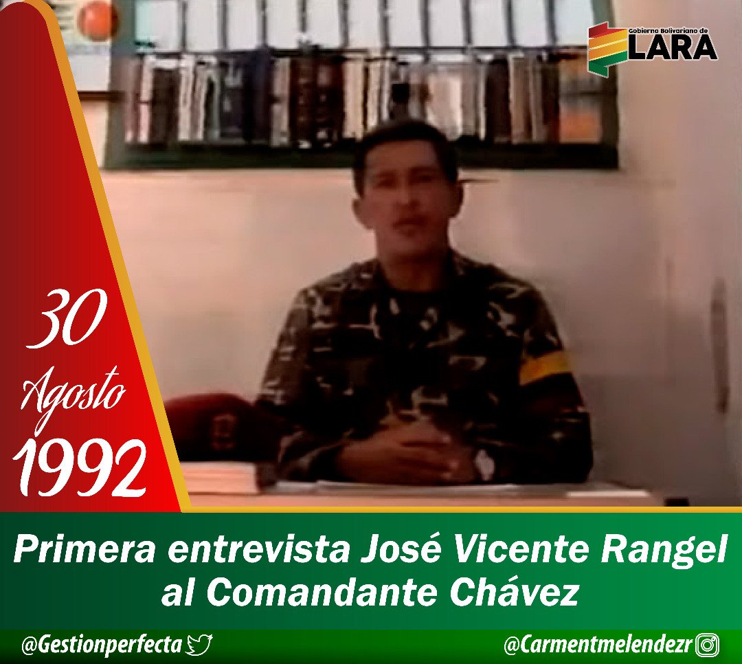 #30Ago Un día como hoy en 1992, el periodista José Vicente Rangel entrevistó al Comandante Hugo Chávez después del por ahora de aquel 4 de febrero. Momentos que quedarán para la historia de la Patria. #UnidadPatriotaParaVencer