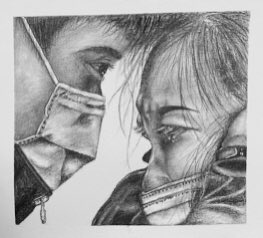 Reminder to EHS students to bring your masks to school tomorrow! 😷 👌🏻 <a href="/design_ehs/">EHS Art and Design</a> and another chance to show this beautifully considered artwork by our S3 student Scarlett! 👩‍🎨😷