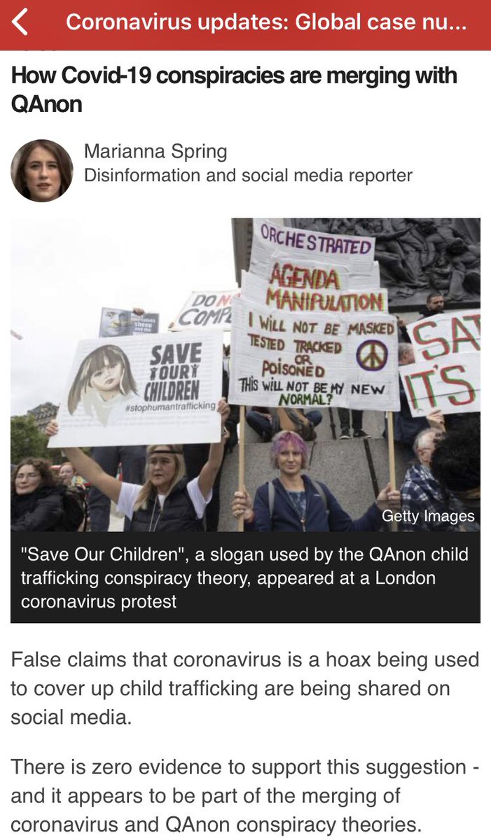 I wrote about how coronavirus conspiracy theories are merging with QAnon for  @BBCWorldNot only on social media, but also offline at protests like yesterday!