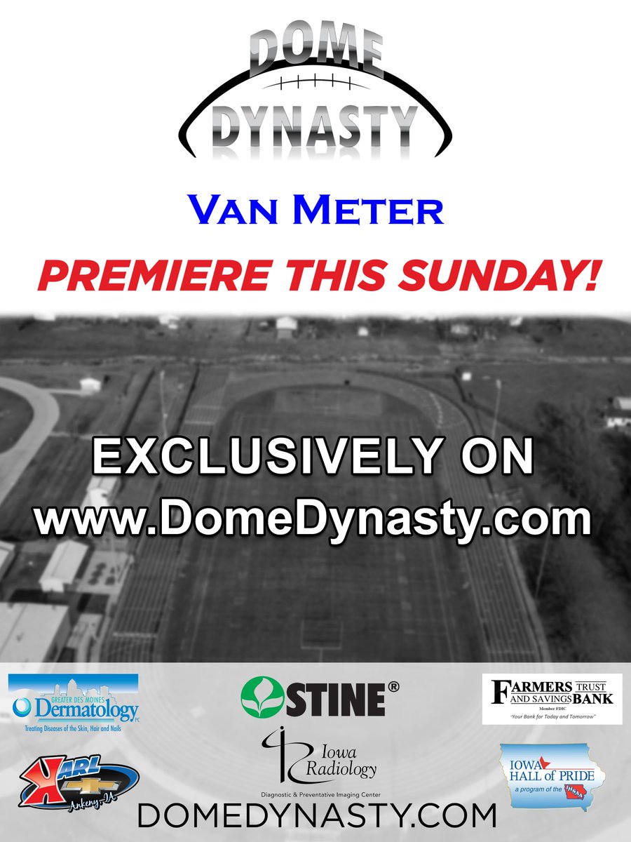 DomeDynasty's tweet photo. Van Meter you are live on https://t.co/7NliBtGB6i 
Thanks @StineSeed @iowahallofpride @KarlChevrolet @Iowa_Radiology @gdmdermatology https://t.co/6F1RdtKJ7S