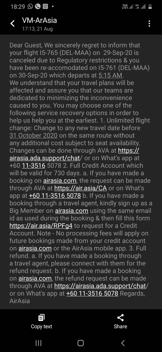kaulakh2007's tweet photo. @AVA_AirAsia @EaseMyTrip I am having hard time cooperating with your customer service teams to get refund for my booking EMT707875729. Both of you are beating around the bush causing mental harrassment by providing absurd responses since last 6 months. https://t.co/PyyFGrcnEa