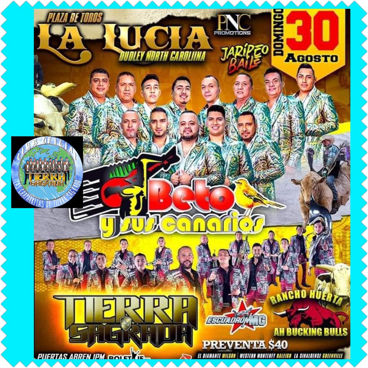 clubTS3's tweet photo. 🔴  HOY  🔴
#DELOBUENOLOMEJOR
Se Presenta @tierrasagrada1
Plaza De Toros La Lucia 30/08/20 
#Dudley  #NorthCarolina 
#USA 🇲🇽🇺🇸 
NO TE LO PIERDAS
Siguiendo Las Indicaciones 😷
#AJENO 🎵
@cesarnavarroa
@jhobannyFlresOf 
@JuanpaTSOficial 
@elpollots1 
@clubTS3 https://t.co/zxFiHvJM67