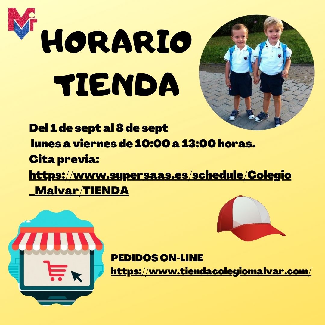 También la tienda tiene un horario especial del 1 al 8  de septiembre de 2020. Cita previa: supersaas.es/schedule/Coleg…