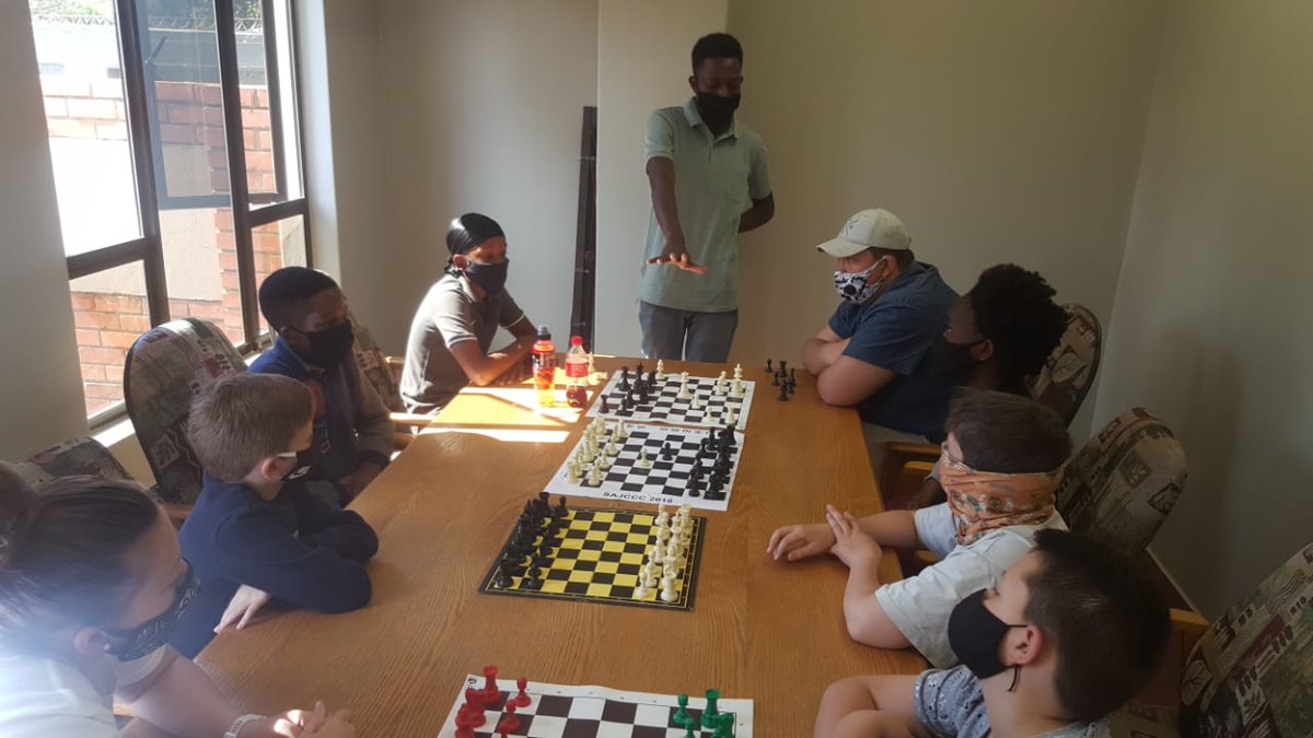 RustenburgChess's tweet photo. What an amazing weekend for Rustenburg Chess Club. Kids were happy with offline chess. Zoom fatigue is real, hence we are looking forward to more offline classes.

We are excited with what will hopefully soon be our new normal. https://t.co/RcOoLSgH2H